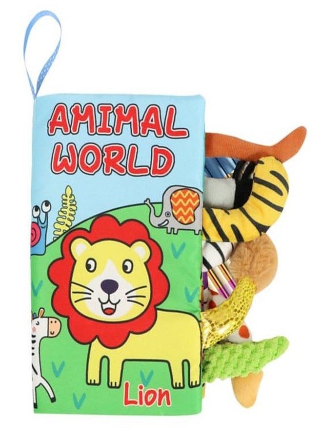 BeFunky Baby Fabric Book, Soft 3D Picture and Crinkle Book for 0-12 Months, Sensory Montessori Learning Toy for Boys and Girls (Lion), Multicolor - Image 1